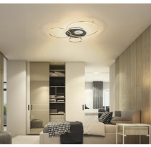 Modernes Schlafzimmer mit kreisförmiger LED Deckenleuchte