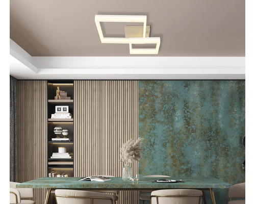 Modern gestaltete Deckenleuchte in einem hellen Raum.