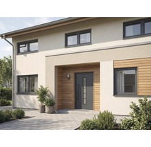 Hausfassade mit Haustür und Fenstern