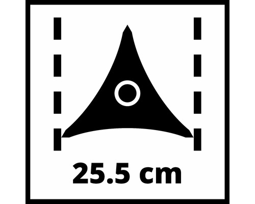Symbol für ein Mähwerk mit einem Durchmesser von 25,5 cm