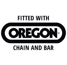 Ausgestattet mit Oregon Kette und Schwert