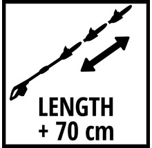 Länge plus 70 Zentimeter Symbol