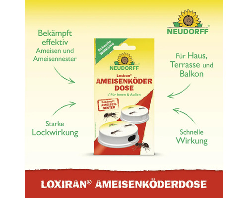 Neudorff Loxiran Ameisenköderdose zur Bekämpfung von Ameisen und Ameisennestern im Haus und Außenbereich.
