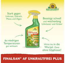 Neudorff Finalsan AF UnkrautFrei Plus Sprühflasche gegen Unkraut, Giersch, Moos, Algen und Gräser, wirksam bis in die Wurzel und ohne Glyphosat.