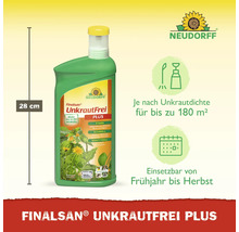 Neudorff Finalsan UnkrautFrei Plus Unkrautvernichter in einer 28 Zentimeter hohen Flasche für bis zu 180 Quadratmeter von Frühjahr bis Herbst.