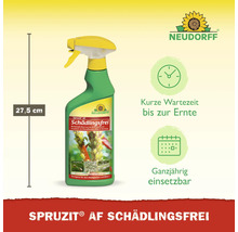 Neudorff Spruzit AF Schädlingsfrei Sprühflasche, Höhe 27,5 Zentimeter, kurze Wartezeit bis zur Ernte, ganzjährig einsetzbar. Neudorff Logo.