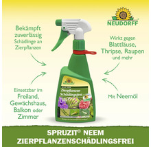 Neudorff Spruzit Neem Zierpflanzen-Schädlingsfrei Sprühflasche mit Neemöl zur Bekämpfung von Blattläusen, Thripsen und Raupen. Neudorff Logo.