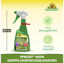 Neudorff Logo. Spruzit Neem Zierpflanzen Schädlingsfrei Sprühflasche, Höhe 26,7 Zentimeter. Nicht bienengefährlich, ganzjährig einsetzbar.