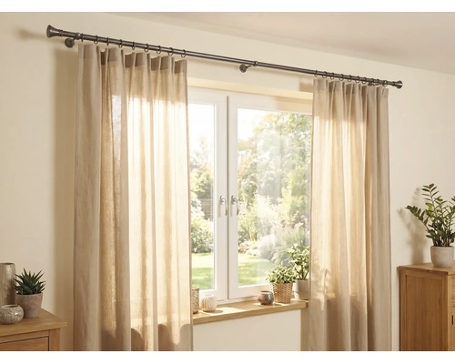 Vorhangstangen Set Rom edelstahl-optik 240 cm Ø 25 mm