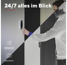 Videotürklingel mit Bewegungserkennung und Nachtsicht für Überwachung rund um die Uhr.