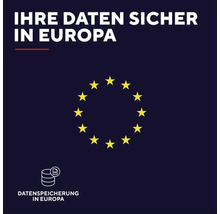 Symbol für Datenspeicherung und Datensicherheit in Europa.