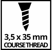 Schraube mit Grobgewinde, 3,5 mal 35 Millimeter.
