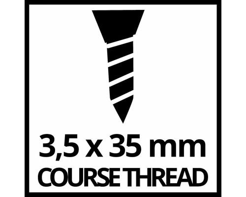 Schraube mit Grobgewinde, 3,5 mal 35 Millimeter.