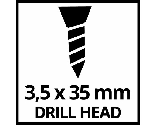Symbol für Schraube mit Bohrspitze, 3,5 mal 35 Millimeter