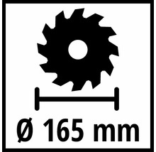 Symbol fuer Saegeblatt mit einem Durchmesser von 165 Millimetern
