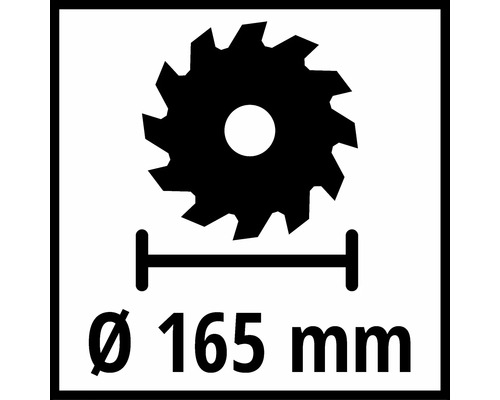 Symbol fuer Saegeblatt mit einem Durchmesser von 165 Millimetern