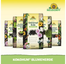 Neudorff Pflanzenerde Sortiment in verschiedenen Verpackungsgrößen für unterschiedliche Gartenanwendungen und Pflanzenarten.