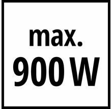 Symbol für eine maximale Leistung von 900 Watt.
