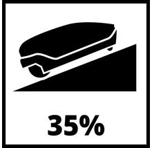 Symbol für maximale Steigfähigkeit von 35 Prozent für Fahrzeuge oder Maschinen.