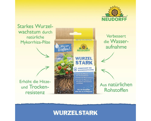 Neudorff Wurzelstark Wurzelhilfsmittel zur Staerkung von Pflanzen fuer Kraeftiges Wurzelwachstum und verbesserte Wasseraufnahme in der Packung