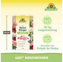 Neudorff Azet Rosendünger, organischer Langzeitdünger mit Mykorrhiza und Mikroorganismen für Rosen, 1 kg Packung mit 100 Tage Langzeitwirkung.