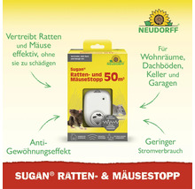 Neudorff Sugan Ratten- und Mäusestopp Ultraschallgerät zur wirksamen Vertreibung von Nagern in Wohnräumen, Kellern, Dachböden und Garagen.