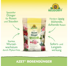 Neudorff Azet Rosendünger Packung mit 1,75 Kilogramm Inhalt zur Förderung von Rosen und Stauden mit Mykorrhiza und Mikroorganismen.