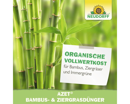 Neudorff Azet Bambus und Ziergrasdünger für eine organische Nährstoffversorgung von Bambus Ziergräsern und Immergrünen vor Bambuspflanzen