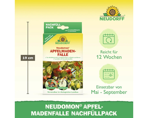 Neudorff Neudomon Apfelmadenfalle Nachfüllpack zur Befallskontrolle von Apfelwicklern an Äpfeln und Birnen ohne Insektizide 19 Zentimeter hoch