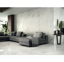 Feinsteinzeug Bodenfliese Eterna White Pulido 120x120 cm glänzend rektifiziert