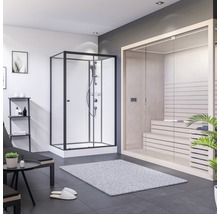 Badezimmer mit Dusche, Sauna und Liege