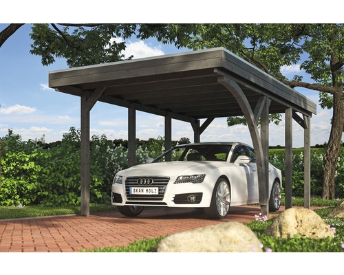 jetzt grau 555 5 inkl. kaufen H-Pfostenanker Aluminium-Dachplatten Friesland HOLZ cm SKAN bei Einzelcarport und x 314 Set