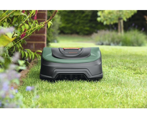 Rasenmähroboter im Garten