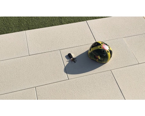 Terrassenplatte Bergamo hellgelb kugelgestrahlt 80 x 40 x 3,9 cm