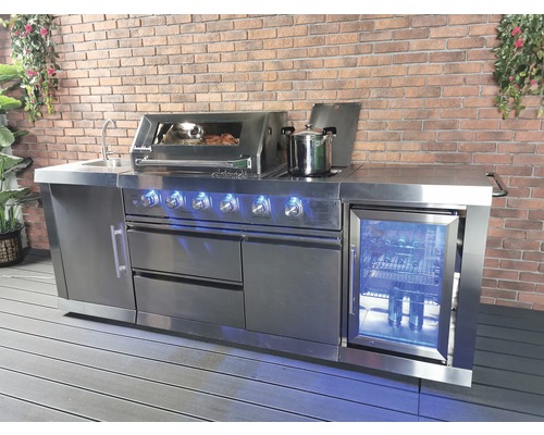 Buschbeck Gasgrill Outdoorküche Oxford mit 4 Brennern Seitenbrenner Edelstahlros - Bild 2 von 12