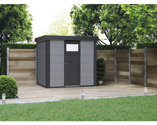 Gartenhaus Classico 2424 inkl. Regenrinne 258 x 258 cm lichtgrau
