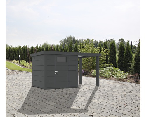 Gartenhaus Classico 2424 inkl. Regenrinne mit Seitendach rechts 426 x 259 cm granitgrau Gartenhaus Classico 2424 inkl. Regenrinne mit Seitendach rechts 426 x 259 cm granitgrau