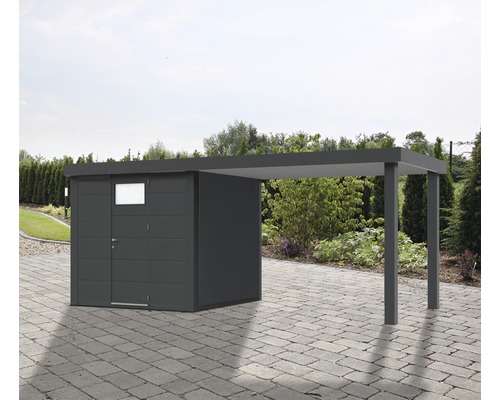 Gartenhaus Classico 2424 inkl. Regenrinne mit Seitendach rechts 542 x 259 cm granitgrau Gartenhaus Classico 2424 inkl. Regenrinne mit Seitendach rechts 542 x 259 cm granitgrau