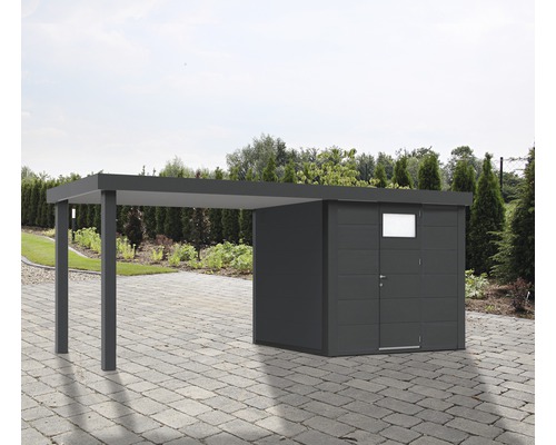 Gartenhaus Classico 2424 inkl. Regenrinne mit Seitendach links 542 x 259 cm granitgrau Gartenhaus Classico 2424 inkl. Regenrinne mit Seitendach links 542 x 259 cm granitgrau