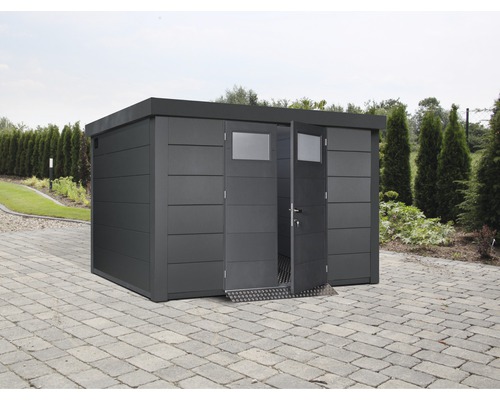 Gartenhaus Classico 3330 inkl. Regenrinne 348 x 318 cm granitgrau