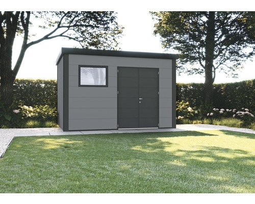 Gartenhaus Classico 3930 inkl. Regenrinne, Fenster 408 x 318 cm lichtgrau Gartenhaus Classico 3930 inkl. Regenrinne, Fenster 408 x 318 cm lichtgrau