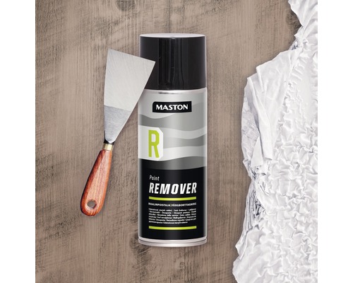 Farbspraydose mit Farbentferner und Spachtel