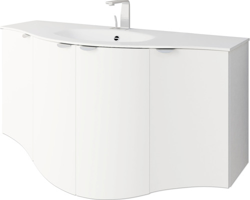 Waschtischunterschrank mit Waschbecken und Armatur