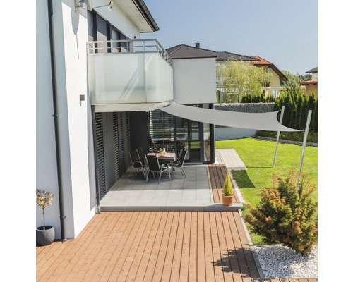 Windhager CAPRI Quardratsonnensegel 500 cm HDPE 225 g/cm² wind- und wasserdurchlässig, grau