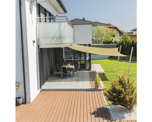 Windhager CAPRI Quardratsonnensegel 400 cm HDPE 225 g/cm² wind- und wasserdurchlässig, cremeweiß