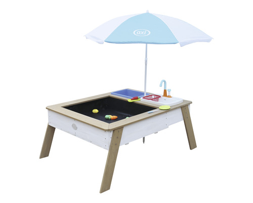 Axi Spieltisch mit Sonnenschirm, inklusive Spielküche und Sandkasten