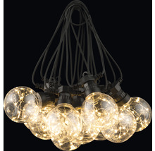 Lichterkette mit klaren Glühbirnen und internen Lichterketten