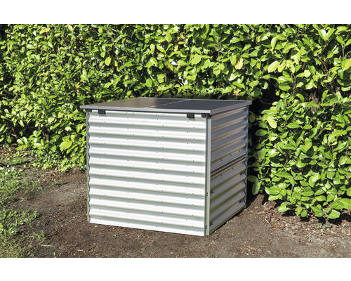 Gartenschrank aus gewelltem Metall mit Deckel