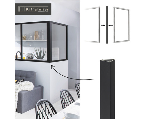 Raumteiler-Eckpfosten zur Montage von Glasbausteinen