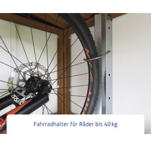 Fahrradhalterung für Räder bis 40 kg mit aufgehängtem Fahrrad